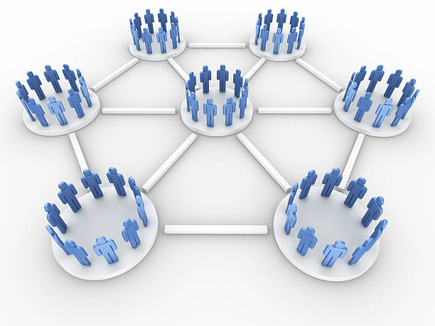 3d rendering of a concept showing business network